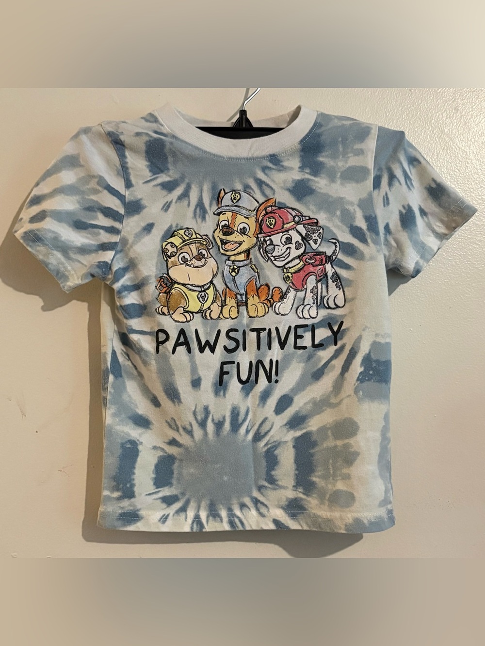 Paw Patrol Boys Blue Tie Dye Pups on Patrol T-Shirt Tee Shirt size 3 Nickelodeon